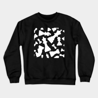 Chess Pieces Pattern (White) Crewneck Sweatshirt